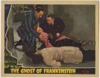 1x213 GHOST OF FRANKENSTEIN LC 1942 Cedric Hardwicke & Lionel Atwill help fallen Evelyn Ankers!