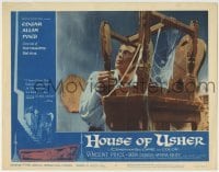 1x222 HOUSE OF USHER LC #2 1960 c/u of Mark Damon by chair covered in cobwebs, Edgar Allan Poe!