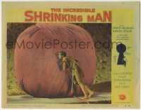 1x227 INCREDIBLE SHRINKING MAN LC #7 1957 great fx close up of tiny man with nail by yarn ball!