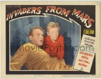 1x228 INVADERS FROM MARS linen LC #5 1953 best close up of scared Leif Erickson & Jimmy Hunt!