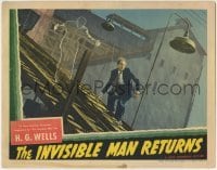 1x233 INVISIBLE MAN RETURNS LC 1940 fx image of Vincent Price & Sir Cedric Hardwicke on tracks!