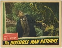 1x234 INVISIBLE MAN RETURNS LC 1940 best close fx image of Vincent Price attacking scared Napier!