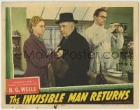 1x235 INVISIBLE MAN RETURNS LC 1940 Nan Grey holds Cecil Kellaway while John Sutton works in lab!