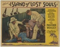 1x238 ISLAND OF LOST SOULS LC 1933 Richard Arlen stops manimal attacking man on ship, ultra rare!