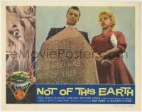 1x266 NOT OF THIS EARTH LC 1957 close up of Morgan Jones & sexy Beverly Garland by tombstone!