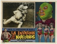 1x277 SANTO VS. LA INVASION DE LOS MARCIANOS LC 1967 Mexican masked wrestler fighting Martian man!