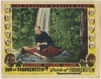 1x285 SON OF FRANKENSTEIN/BRIDE OF FRANKENSTEIN LC #4 1948 monster Boris Karloff w/ lady in forest!
