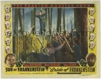 1x284 SON OF FRANKENSTEIN/BRIDE OF FRANKENSTEIN LC #7 1948 Karloff as the monster tied up by mob!