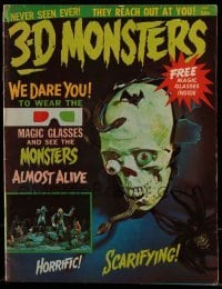 1x034 3-D MONSTERS vol 1 no 1 magazine 1964 includes 3D magic glasses allow you to see monsters!