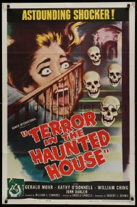 1x401 MY WORLD DIES SCREAMING 1sh 1958 Terror in the Haunted House, astounding shocker, different!
