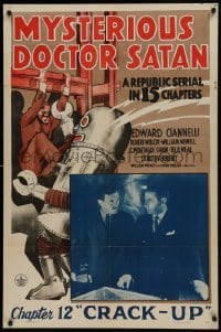 1x402 MYSTERIOUS DOCTOR SATAN chapter 12 1sh 1940 masked hero vs. mad scientist serial, Crack-Up!