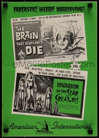 1x042 BRAIN THAT WOULDN'T DIE/STAR CREATURES pressbook 1962 wacky sci-fi horror double-bill!