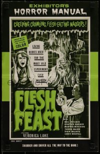1x047 FLESH FEAST pressbook 1970 Browning art, cheesy horror starring Veronica Lake, of all people!