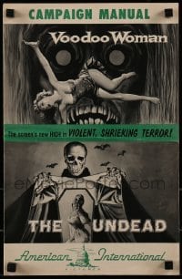 1x058 VOODOO WOMAN/UNDEAD pressbook 1957 the screen's new high in violent, shrieking terror!