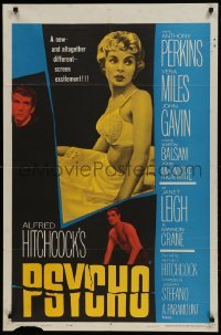 1x412 PSYCHO 1sh 1960 sexy half-dressed Janet Leigh, Anthony Perkins, Alfred Hitchcock classic!