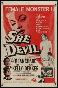 1x420 SHE DEVIL 1sh 1957 sexy inhuman female monster who destroyed everything she touched!