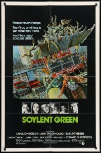 1x424 SOYLENT GREEN 1sh 1973 Charlton Heston trying to escape by John Solie, people never change!