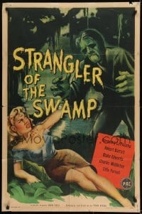 1x426 STRANGLER OF THE SWAMP 1sh 1946 art of the monster attacking sexy Rosemary La Planche!