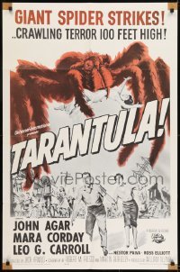 1x427 TARANTULA 1sh R1964 great art of town running from 100 foot high spider monster!