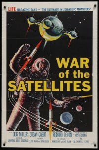 1x445 WAR OF THE SATELLITES 1sh 1958 the ultimate in scientific monsters, cool astronaut art!