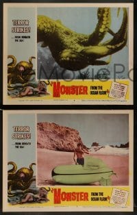 1x166 MONSTER FROM THE OCEAN FLOOR 4 LCs 1954 includes underwater image of giant octopus monster!