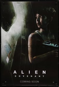 1y091 ALIEN COVENANT style E int'l teaser DS 1sh 2017 Ridley Scott, Waterston and the creature!