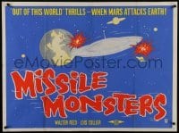 1y141 MISSILE MONSTERS British quad 1958 destruction from the stratosphere, wacky sci-fi art!
