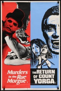 1y148 MURDERS IN THE RUE MORGUE/RETURN OF COUNT YORGA English double crown 1970s horror art, rare!