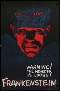 1y086 FRANKENSTEIN teaser S2 recreation 1sh 2000 best art of Boris Karloff as the monster!