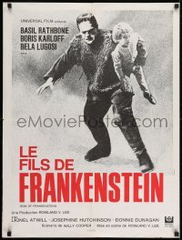 1y152 SON OF FRANKENSTEIN French 24x32 R1969 image of Boris Karloff carrying child by Xarrie!
