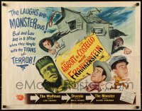 1y030 ABBOTT & COSTELLO MEET FRANKENSTEIN style B 1/2sh 1948 the Wolfman & Dracula after Bud & Lou!