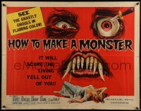 1y047 HOW TO MAKE A MONSTER 1/2sh 1958 ghastly ghouls, it will scare the living yell out of you!