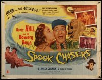 1y056 SPOOK CHASERS style A 1/2sh 1957 Huntz Hall, Bowery Boys, It's a howl of a prowl!
