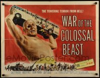 1y059 WAR OF THE COLOSSAL BEAST 1/2sh 1958 art of the towering terror from Hell by Albert Kallis!