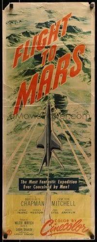 1y068 FLIGHT TO MARS insert 1951 the most fantastic expedition ever conceived by man in the future!