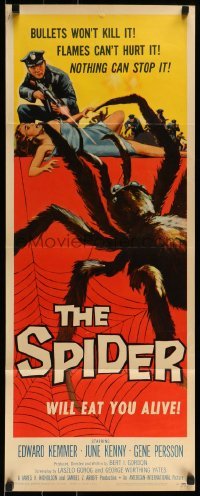 1y082 SPIDER insert 1958 Bert I. Gordon horror, it MUST eat YOU to live, horror art!