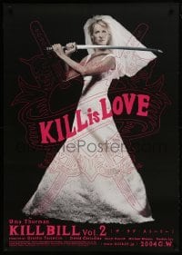 1y196 KILL BILL: VOL. 2 advance Japanese 29x41 2004 best image of bride Uma Thurman with katana!