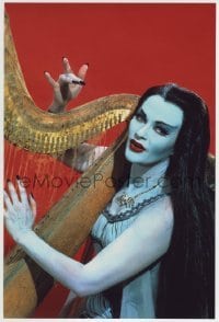 1y347 MUNSTER GO HOME color 10x15 RE-STRIKE photo 2010s Yvonne De Carlo as Lily Munster with harp!