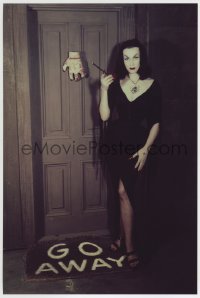1y356 PLAN 9 FROM OUTER SPACE color 10x15 RE-STRIKE photo 2010s full-length Vampira smoking by door!