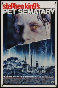 1y125 PET SEMATARY 1sh 1989 Stephen King's best selling thriller, cool graveyard image!