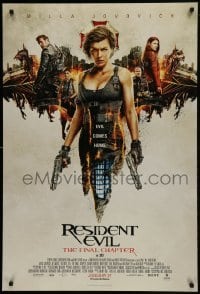 1y126 RESIDENT EVIL: THE FINAL CHAPTER advance DS 1sh 2016 image of sexy Milla Jovavich & cast!