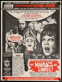 1y007 THRILL KILLERS 21x28 special poster R1960s Steckler, homicidal maniacs on bloody rampage!