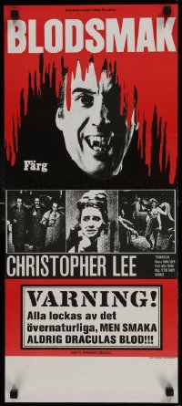 1y172 TASTE THE BLOOD OF DRACULA Swedish stolpe 1971 Hammer horror, vampire Lee showing fangs!