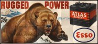 1z048 ATLAS BATTERY advertising billboard poster 1951 Esso car batteries stand up to grizzly bears!