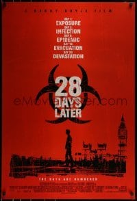 1z302 28 DAYS LATER style A int'l DS 1sh 2003 Danny Boyle, Cillian Murphy vs. zombies in London!