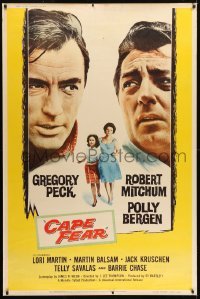 1z224 CAPE FEAR style Y 40x60 1962 Gregory Peck, Robert Mitchum, Polly Bergen, classic film noir!