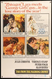 1z235 FAR FROM THE MADDING CROWD 40x60 1968 Julie Christie, Terence Stamp, Peter Finch, Schlesinger
