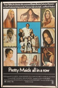 1z271 PRETTY MAIDS ALL IN A ROW 40x60 1971 Rock Hudson seduces sexy high school cheerleaders!