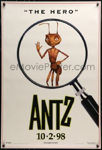 1z331 ANTZ advance 1sh 1998 Woody Allen, computer animated, Woody Allen is The Hero!