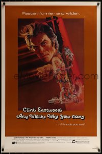 1z333 ANY WHICH WAY YOU CAN 1sh 1980 cool artwork of Clint Eastwood & Clyde by Bob Peak!
